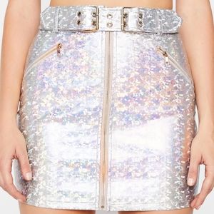 NWOT Dolls Kill HOLOGRAPHIC SKIRT